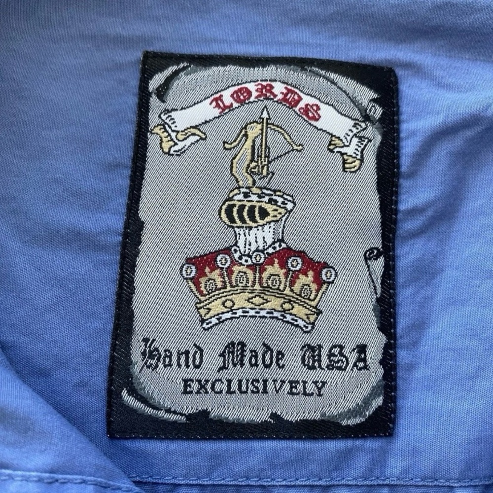 Lords Blue Dress Shirt XXXL Size Handmade USA Rock Star Designer
